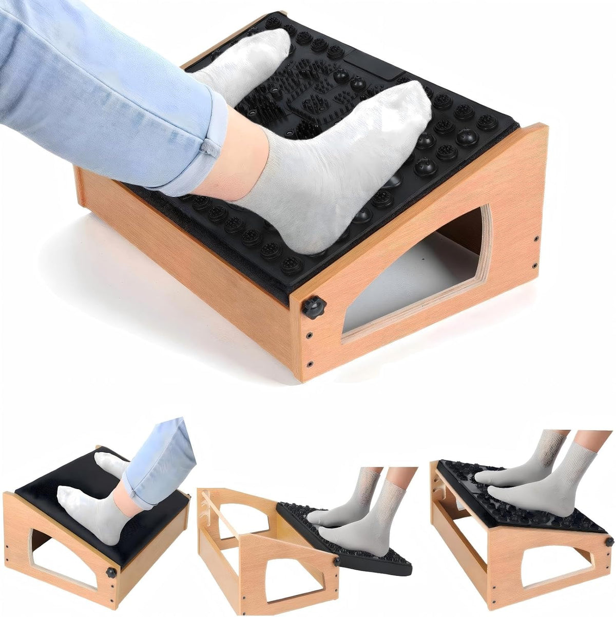 Ergonomic Foot Rest Under Desk,4 Adjustable Height Foot Stool by XINGMIAOWJ