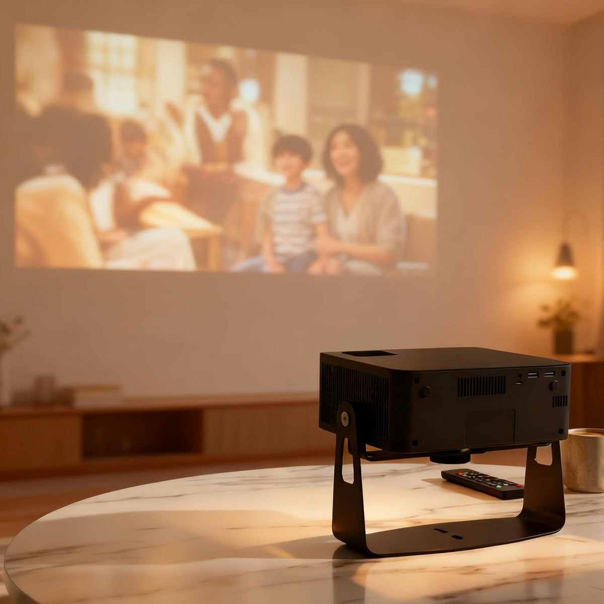 DAWASAPAT MINI Tabletop Projector Holder Mount with 1/4" Screw & Cable Ties, Easy Setup Stand for Most Projectors for Home, Office, Outdoor Projection - Image 2