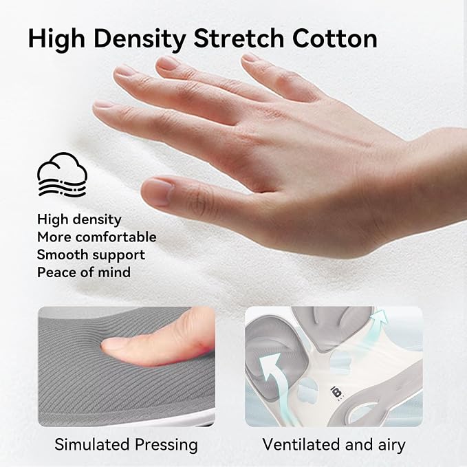 BKT Seat Cushion Chair Ergonomic Office Chair Cushions Lumbar Support for Seat Pillow Ideal for Students Office Workers Nursing Mothers Long Sitting Outdoor Fishing Floor (Grey) | Premium upgraded materials for long sitting. Comfort for students, nursi... - Image 4
