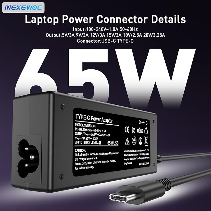 Universal 65W USB C Laptop Charger Compatible with Lenovo,HP, Dell, Acer, Asus, Samsung, Google and More, for Office, School, and Family - Image 4