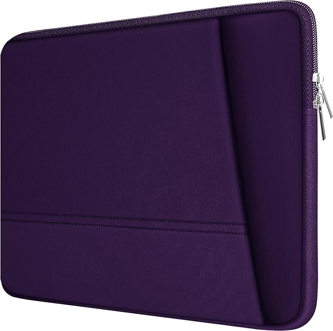 Laptop Sleeve Case 15.6 inch, Sturdy Portable Monitor Computer Laptop Case, Carrying Sleeve Bag 15.6'' with Pockets for MacBook PC Mac HP Lenovo Dell Asus Xbox Switch, Deep Purple by TEDNETGO