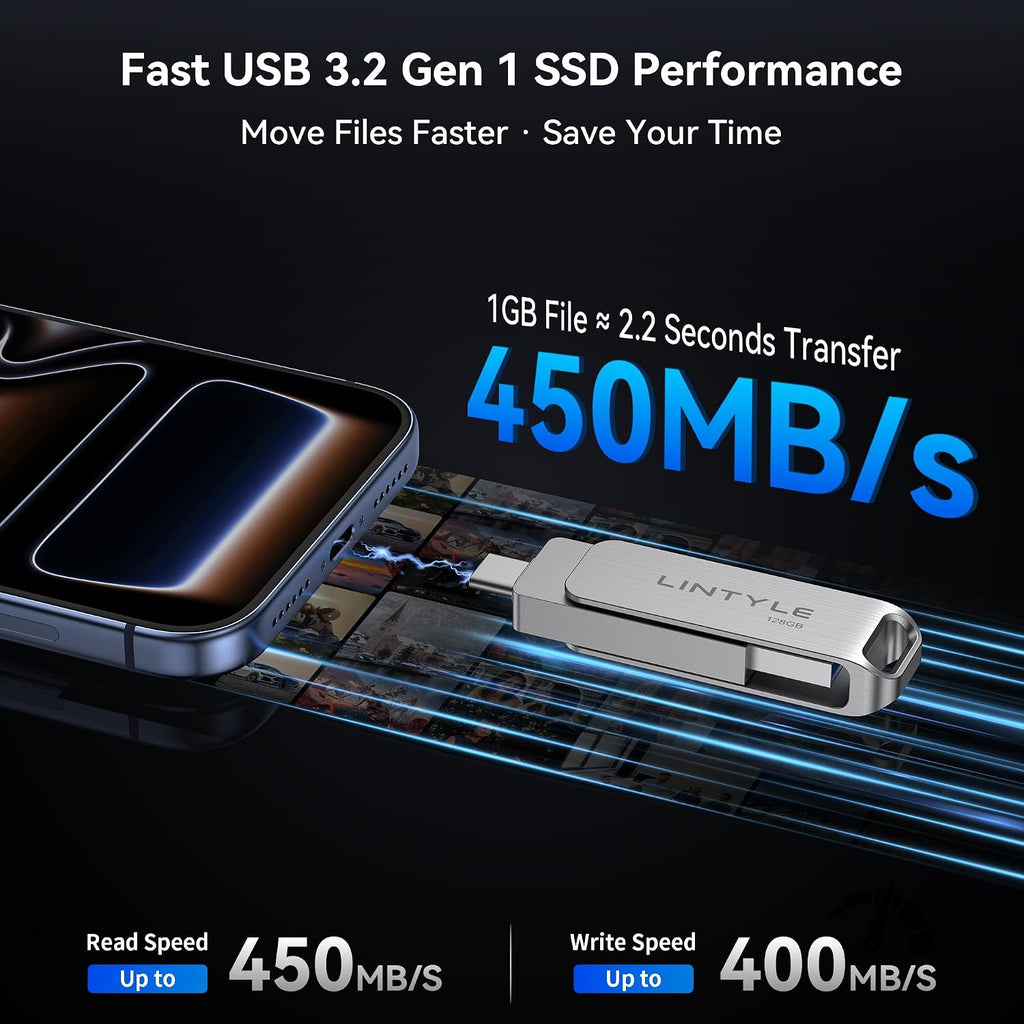 128GB External SSD Flash Drive Dual Drive Up to 450MB/s - Image 2