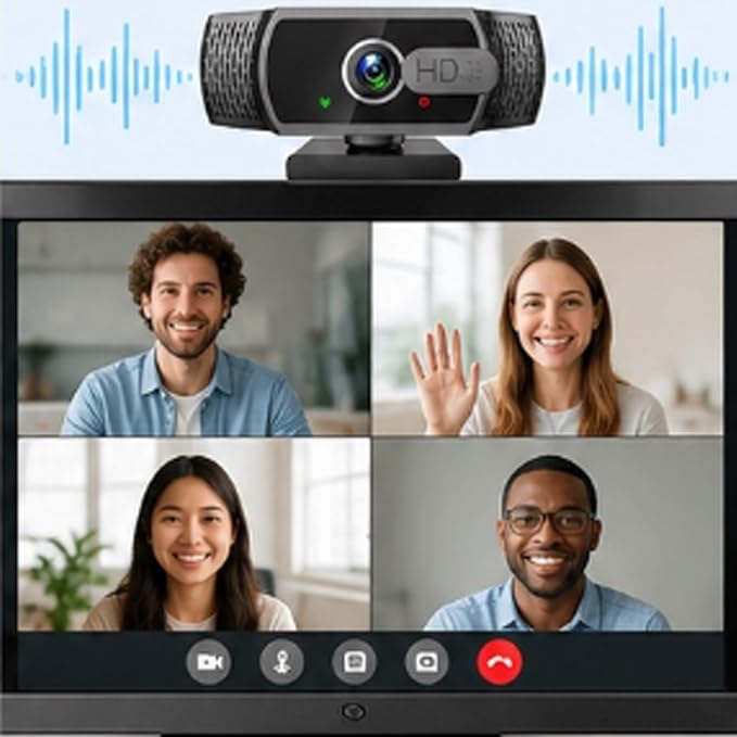 4K Webcam with Microphone for Laptop & Desktop Computer Camera | PDAF autofocus, dual noise-canceling mics & low-light correction. Best usb hd webcam for mac, laptop and smooth streaming. - Image 3