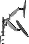 TechOrbits Triple/Double/Single Monitor Mount Stand - Computer Screen Desk Gas Spring Arm (Dual Monitor - Black) by TechOrbits
