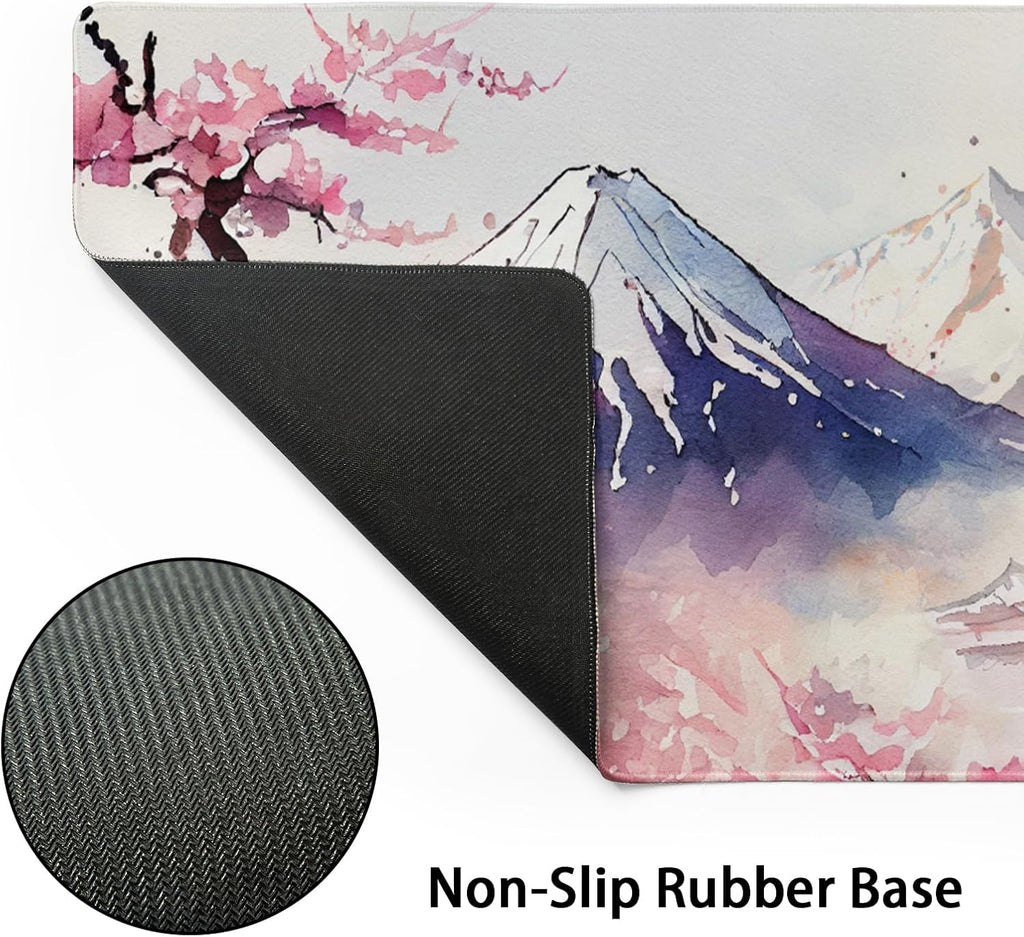 Japanese Cherry Blossom White Gaming Mouse Pad XXL Extended Large Mouse Mat Desk Pad Nonslip Rubber Base Long Computer Keyboard Desk Mat for Gaming Laptop Desktop 35.4 x 15.7 Inch - Image 4