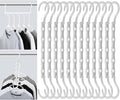 Mr. Pen- Space Saving Hangers for Clothes, 12 pcs, White, Plastic Multi Clothes Hangers Space Saving, 5 Slots, 360° Rotating Hooks by MrPen