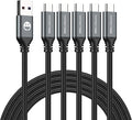 USB to USB C Cable 3FT 5 Pack, Type C Fast Charger Cord | 3A braided USB A to C charging cords for iPhone 17 16 15, car, office, Samsung Galaxy, LG and Type C devices.(Grey) by SMALLElectric