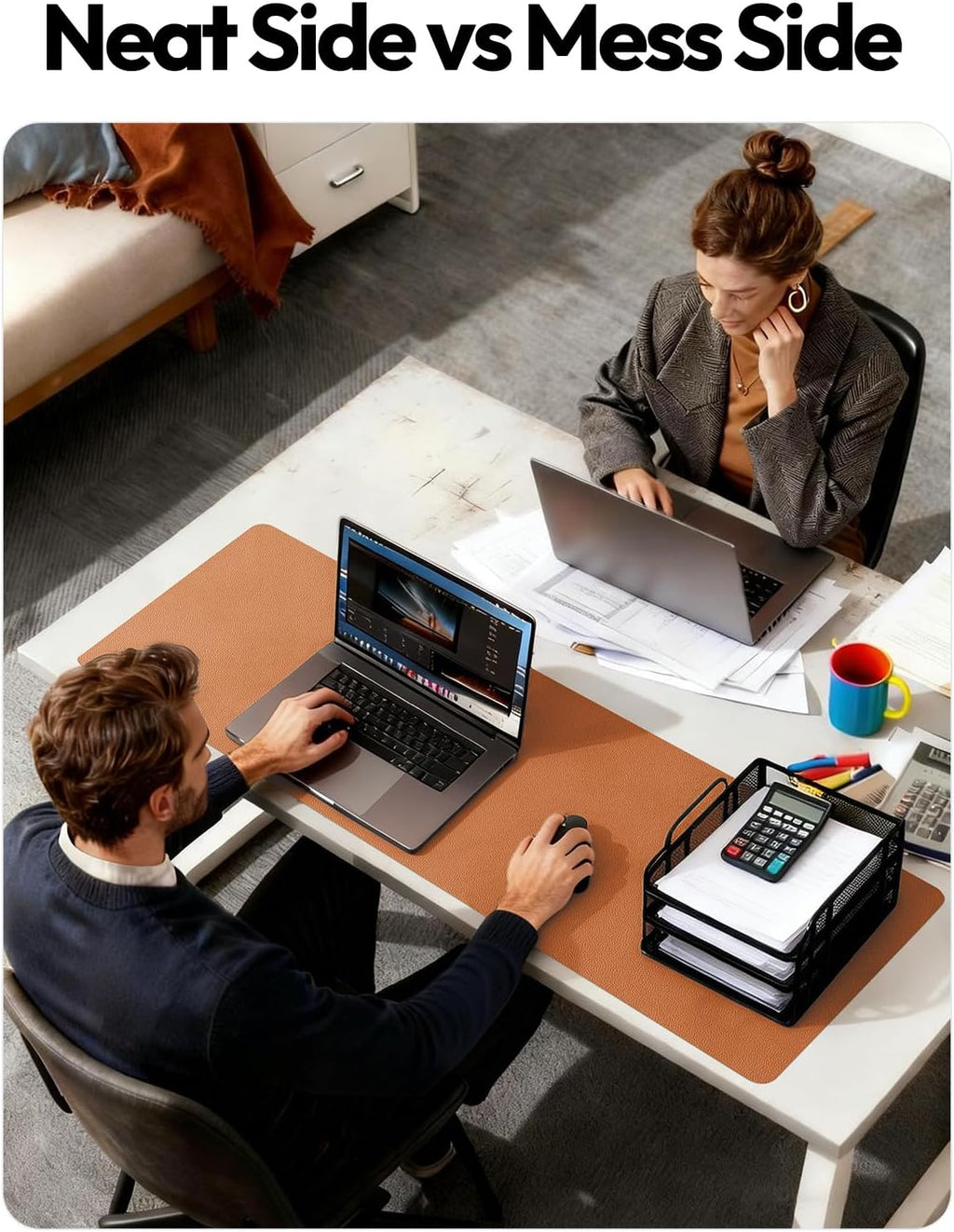 YSAGi Desk Protector&Blotter, Non-Slip Waterproof Leather Mouse Pad - Image 6