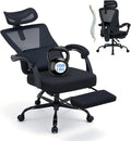 Ergonomic Office Chair with Footrest - Adjustable Lumbar Support & 3D Headrest, 90-160° Reclining Mesh High-Back Rolling Work Swivel Computer Chair-400lbs Capacity by Unknown