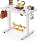CubiCubi 32 x 20 Electric One-Piece Standing Desk, White | Whole-Piece Desktop, Seamless Design, Height Adjustable Computer Desk, Sit Stand up Home Office Workstations by CubiCubi