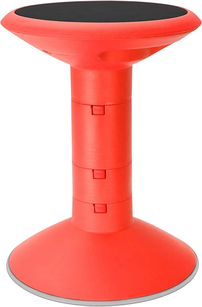 Storex Wiggle Stool – Active Flexible Seating for Classroom and Home Study, Adjustable 12-18 Inch Height, Red (00302U01C) - Image 9