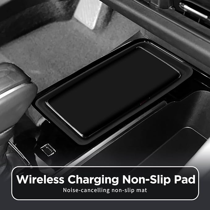 SMABEE Center Console Wireless Charging Mat for New Toyota Camry XV80 2025 | 2026 Camry XV80 Accessories,Wireless Phone Charging Pad,Center Console Liner,Non-Slip Pad Accessories,Silicone,Black - Image 2