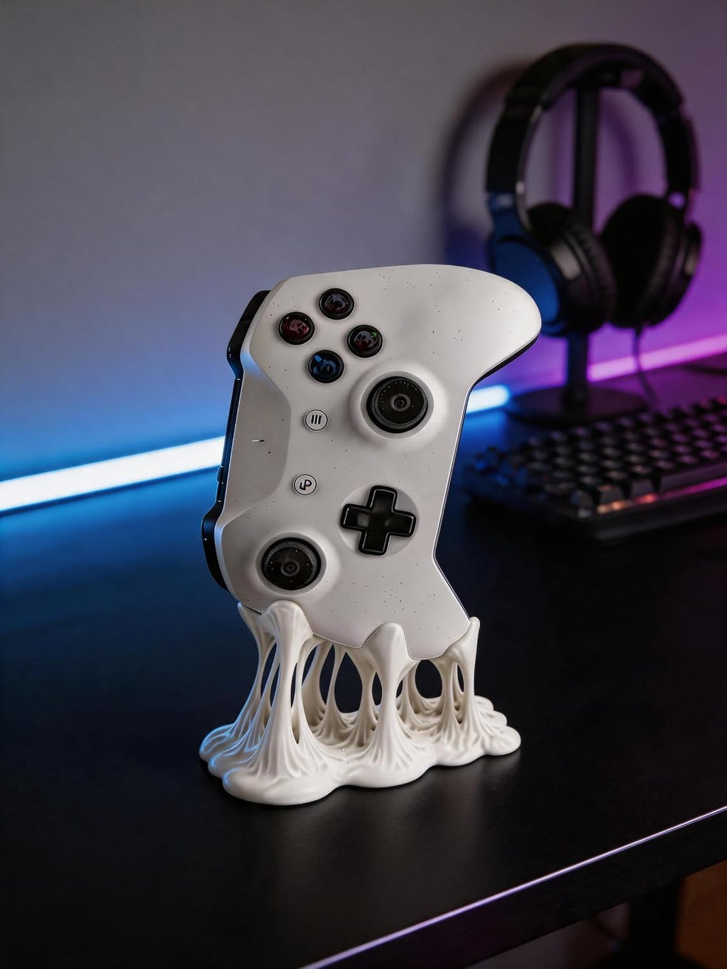 Melting Controller Holder Stand, Pink, Unique Gaming Desk Organizer Compatible with Xbox and PS5 Controllers, Fun Decorative Display (White, Compatible with Xbox Controller Version) - Image 5