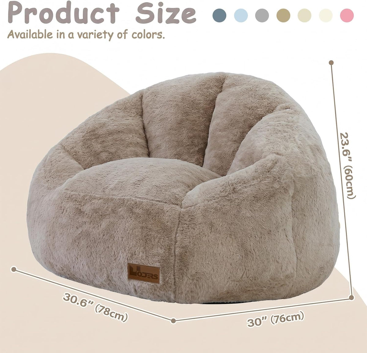Bean Bag Chair for Kids, Cozy Fluffy Beanbag Chairs with Filler for Teens and Kids, Floor Lazy Sofa for Living Room, Gaming & Reading(S-Brown) - Image 2