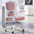 TRALT Ergonomic Office Chair Desk Chair with Adjustable Lumbar Support | Desk Chair Comfy with Flip-up Armrests Ergonomic Chair - Mesh Computer Chairs for Adults, 330lbs, PU Leather (Pink, 1) by TRALT