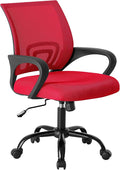 OLIXIS Home Office Chair, Mesh Desk Chair, Ergonomic Lumbar Support | Storage Back Rocking Mode, Height Adjustable Fixed Armrest, 360 Swivel Computer Gaming Conference, Red by OLIXIS