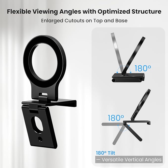 Itramax Continuity Camera Mount for iMac,Magnetic iPhone Monitor Holder | Computer PC Screen Cell Phone Webcam Holder,for MagSafe iPhone 17 16 15 14 13 12 11 XR XS,Apple TV 4K,Studio Display,Black - Image 3