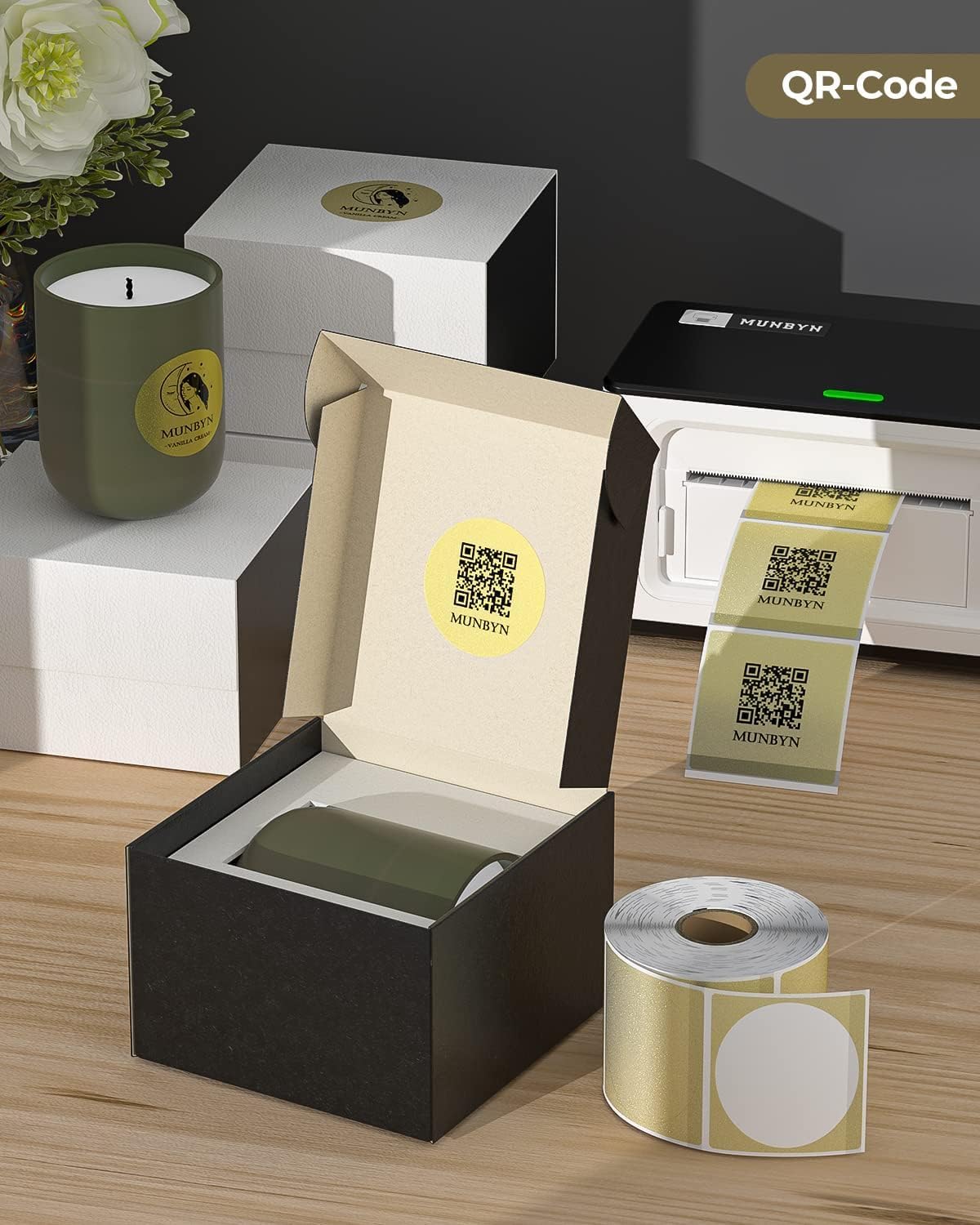 MUNBYN 2 Inch Transparent Round Thermal Labels, 500 Sheets/1 Roll - Image 5