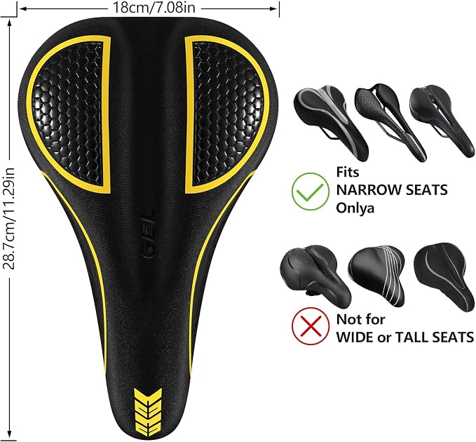 Bike Seat Cushion Gel Padded Bike Seat Cover Extra Soft Comfy for Men Women Comfort,with Peloton Stationary, Exercise, Mountain Bikes, Road & Electric - Image 2