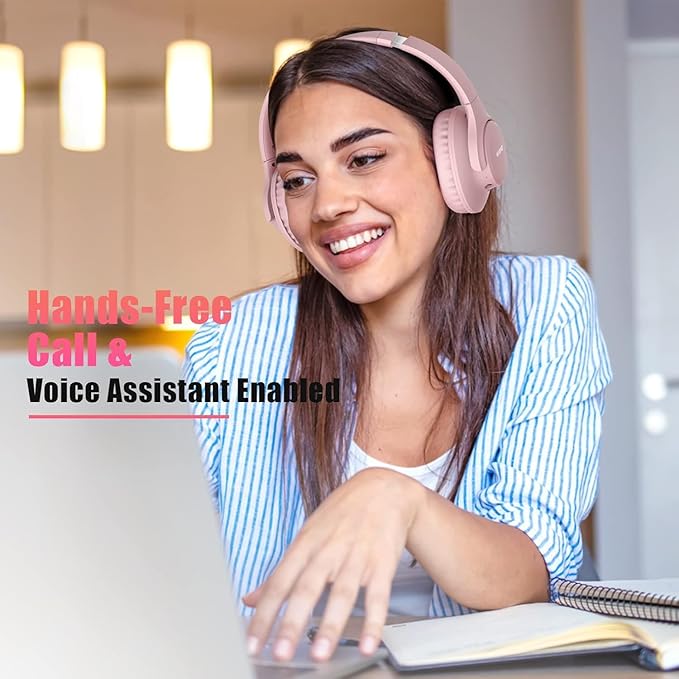 KVIDIO Bluetooth Headphones Wireless Over Ear Headsets 65H Playtime | Deep Bass, HiFi Stereo, Bluetooth 6.0, Microphone, Comfortable Fit, Foldable, Lightweight, Low Latency for Travel Home Office - Image 4