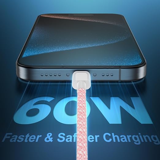 USB C to USB C Cable 6FT+10FT 2Pack 60W iPhone 17 16 15 Charger Cord Long Type C to C Cable Fast Charging for Apple iPhone 17 16 15/Pro/Pro Max/Plus/iPad Pro Air/MacBook/Air/Mini/Samsung Galaxy-Pink - Image 2