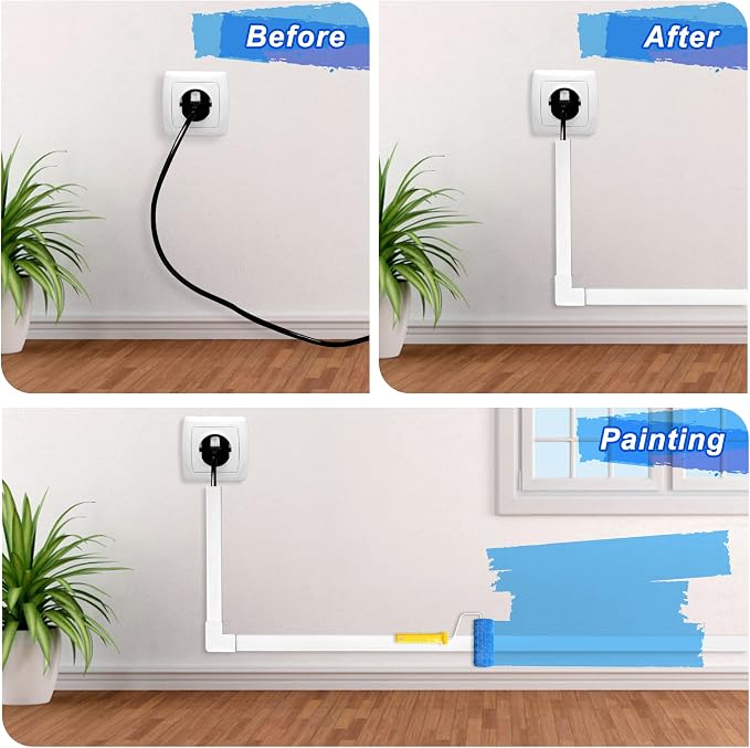 220in Wall Cord Hider Kit, LZEOY Large Capacity Wire Hider for Cords, White Cable Cover Wall Kit, Paintable Hide TV Cords for Wall Mount TV, Cable Concealer Cable Channel: 14 x L15.7in W1.18 H0.63in - Image 6