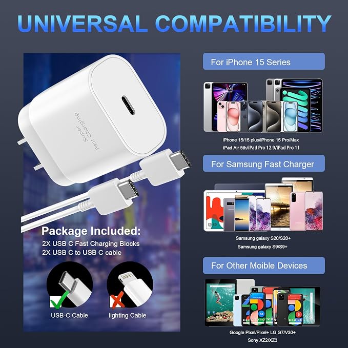 Phone 17 16 15 Charger Fast Charging,30W USB C Phone 17 16 15 Pro Max Charger Block &6.6FT Long Type C Cable Cord for i.Phone 17/17 Air/17 Pro/17 Pro Max/16/16Plus/16 Pro/16 ProMax/15/15Pro Max,Blue - Image 7