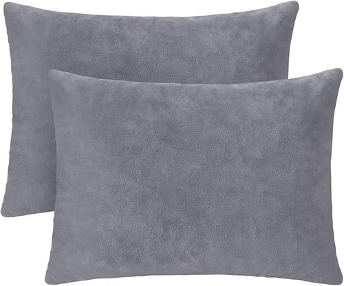 1 MIDDLE ONE 2 Pack Small Pillow, 16 X 12 Inches, Memory Foam Mini Pillow for Travel, Camping, Sleeping, Nap and Neck, Knee, Lumbar Support, Tiny Cushion for Pet, Dogs (Grey) by 1MIDDLEONE