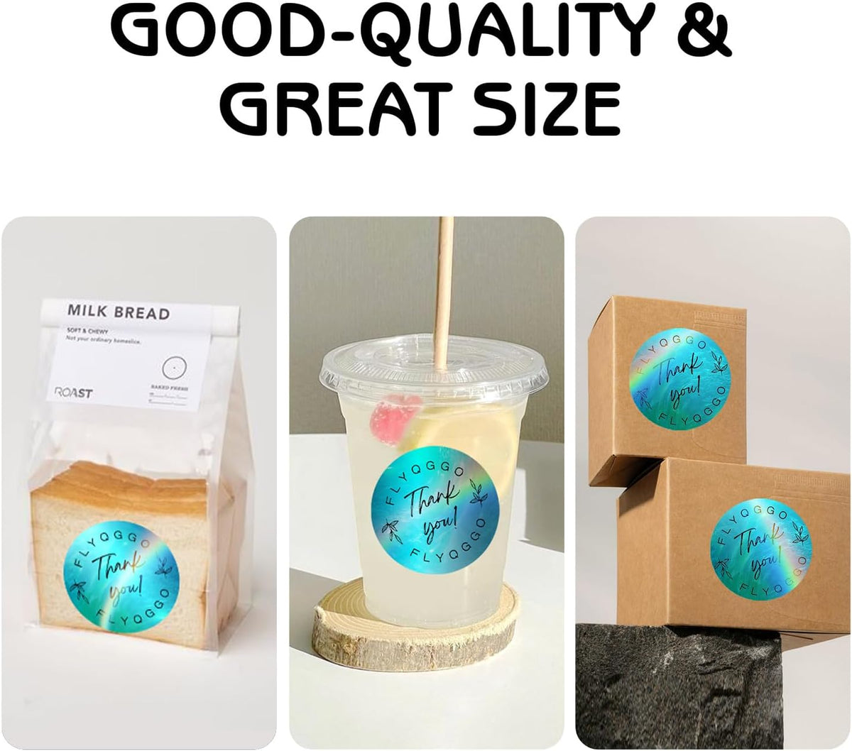 2-Inch Holographic Thermal Stickers - Rainbow Glitter Finish, Water-Proof & Tear-Resistant Label, No Residue Removable Label for Price/Name Tag, Logo Design, Aurora Blue(200Pcs/Roll) - Image 7