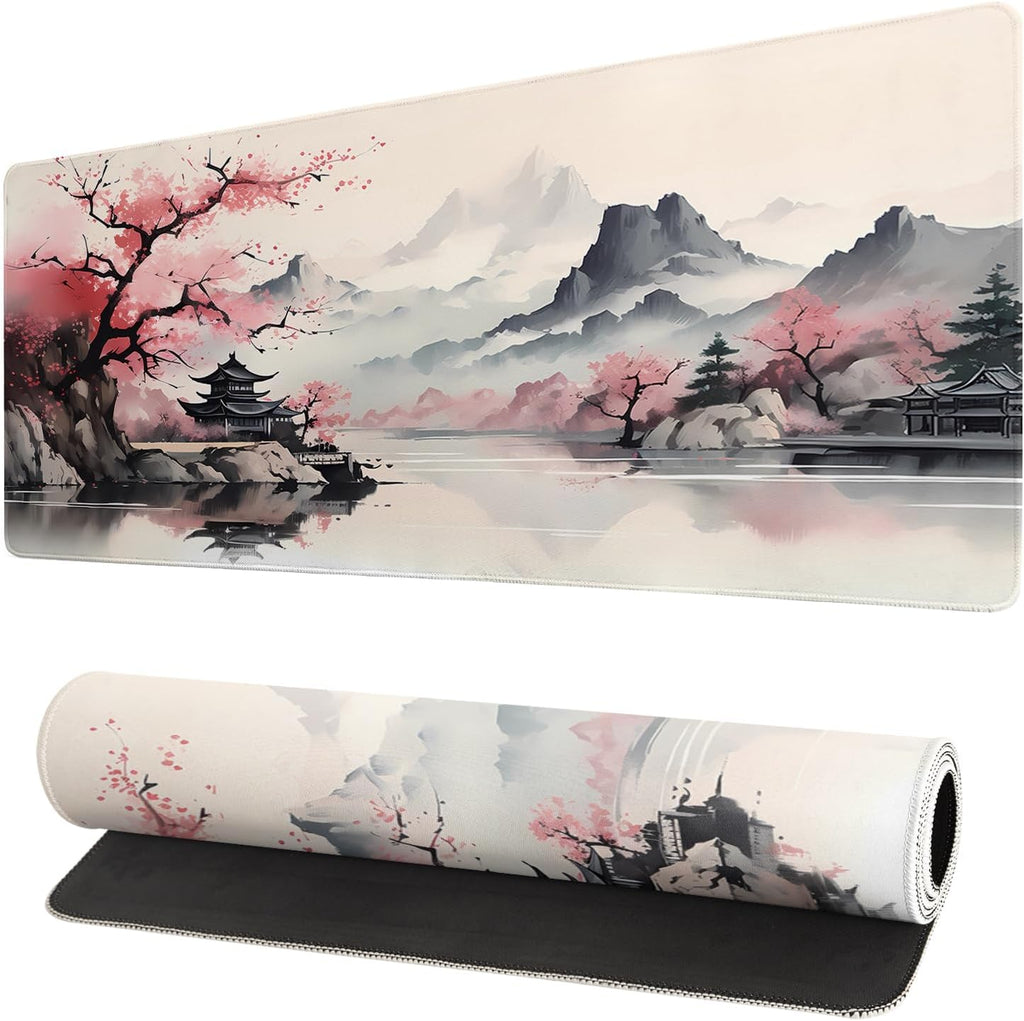 Gaming Mouse Pad Desk Pad,Extended Big Mouse Pad,31.5x11.8 Inch Long Computer Keyboard Mouse Mat Mousepad with 3mm Non-Slip Base and Stitched Edge for Gaming and Office by Brecoy