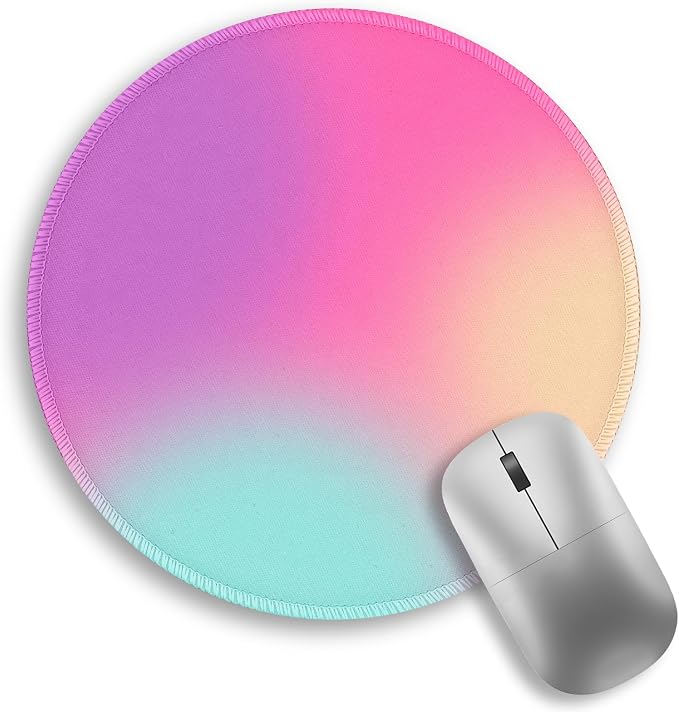 Funny Work Mouse Pad, Small Round Mousepad for Desk, Laptop | Mini Travel Wireless Mice Pad for Computer, Office Accessories, Coworker Gifts, 8.6 x 8.6 inch by Lebrocoli