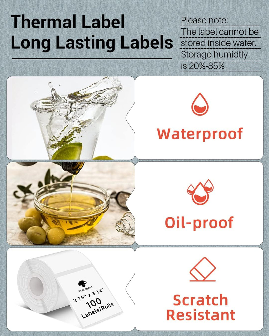 Phomemo M220 Thermal Labels 2.75''x3.15'' for M220/M221/M250/M260, 90 PCS - Image 4