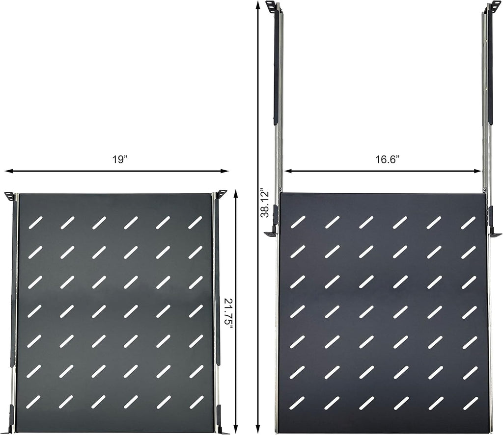 Electriduct 1U Sliding Shelf 30" Depth - Universal 19" Vented Rack Mount Tray 4-Post Network Equipment Server Cabinet Audio System Enclosure - Image 3