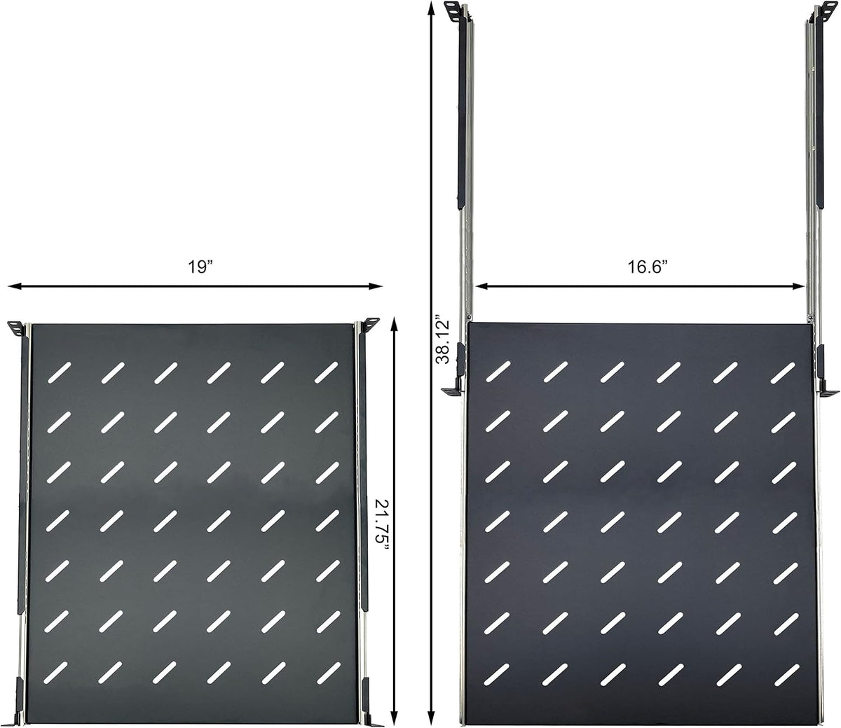 Electriduct 1U Sliding Shelf 30" Depth - Universal 19" Vented Rack Mount Tray 4-Post Network Equipment Server Cabinet Audio System Enclosure - Image 3