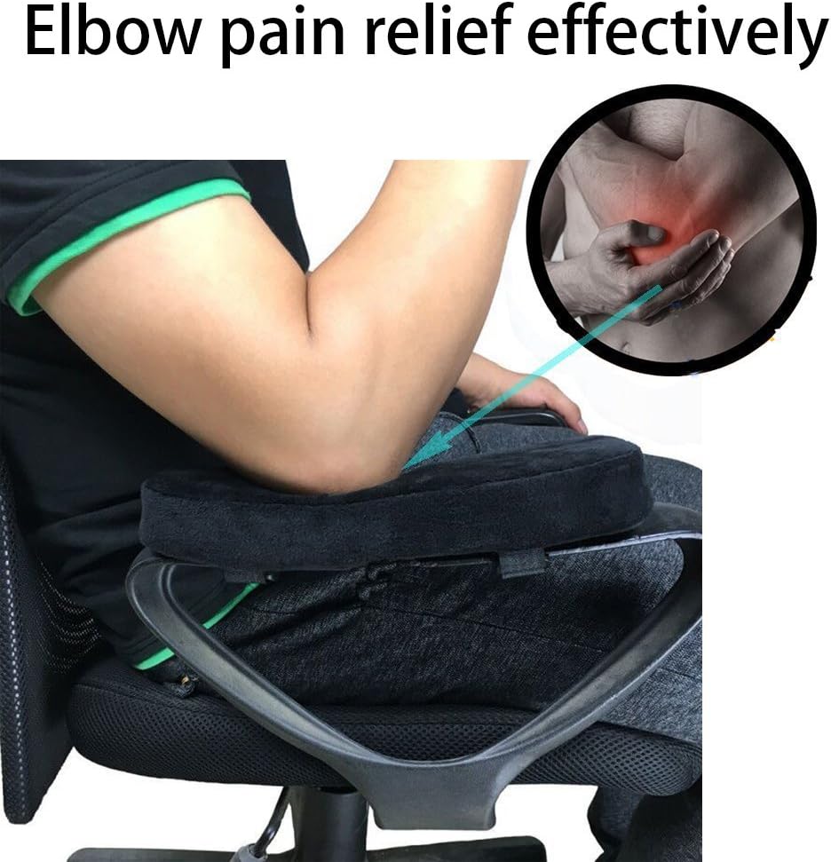 Memory Foam Chair Armrest Pad, Comfy Office Chair Arm Rest Cover for Elbows and Forearms Pressure Relief(Set of 2) - Image 3