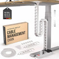 Under Desk Cable Management Vertebrae - Perfect for Sit Stand Desk - White, 133 cm by UltimateSetup