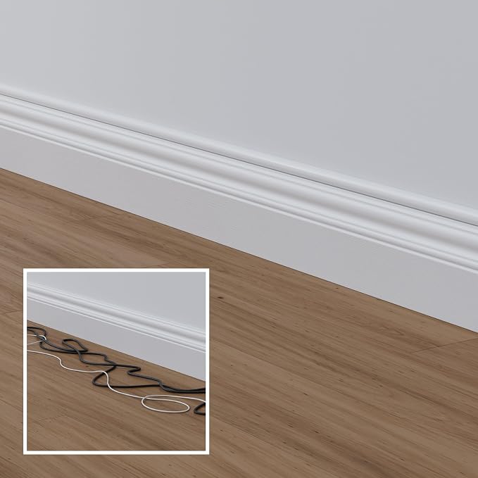 D-Line 13.12ft Cord Hider Kit, Patented Cable Cover, Hide Wires on Wall, Channel for TV Mount Cords, Raceway Wire Hiders, Paintable, Adhesive, Half Round, 4X 0.78in W x 0.39in H x 39in Lengths, White - Image 5