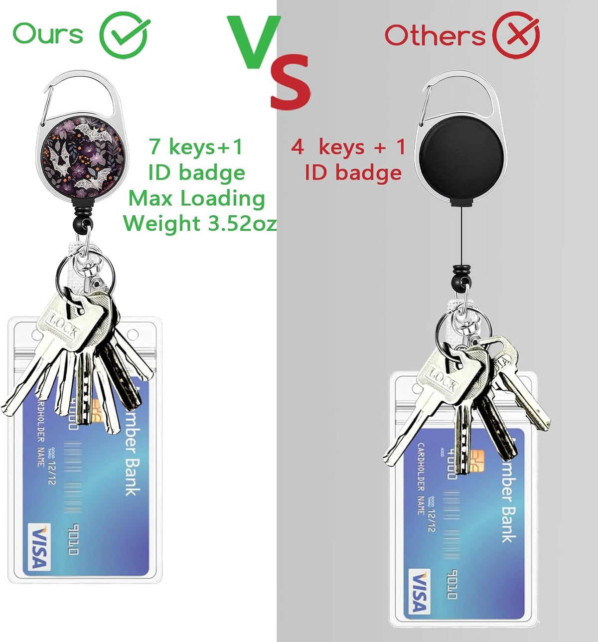 Goth Lanyards for ID Badges, Bat Flower id Holder with Lanyard - Image 9