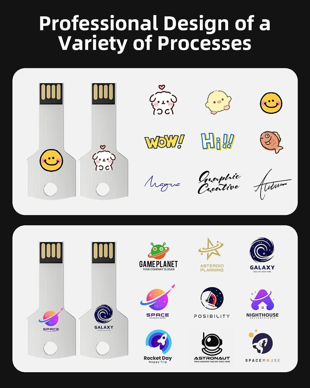 Bilious Custom Personalized USB Keychain Flash Drive 10Pack 4GB/8GB/16GB/32GB/64GB/128GB/256GB, Metal Style Thumb Drive Portable Memory Stick, Waterproof Jump Pen Drive for Storage and Backup - Image 4