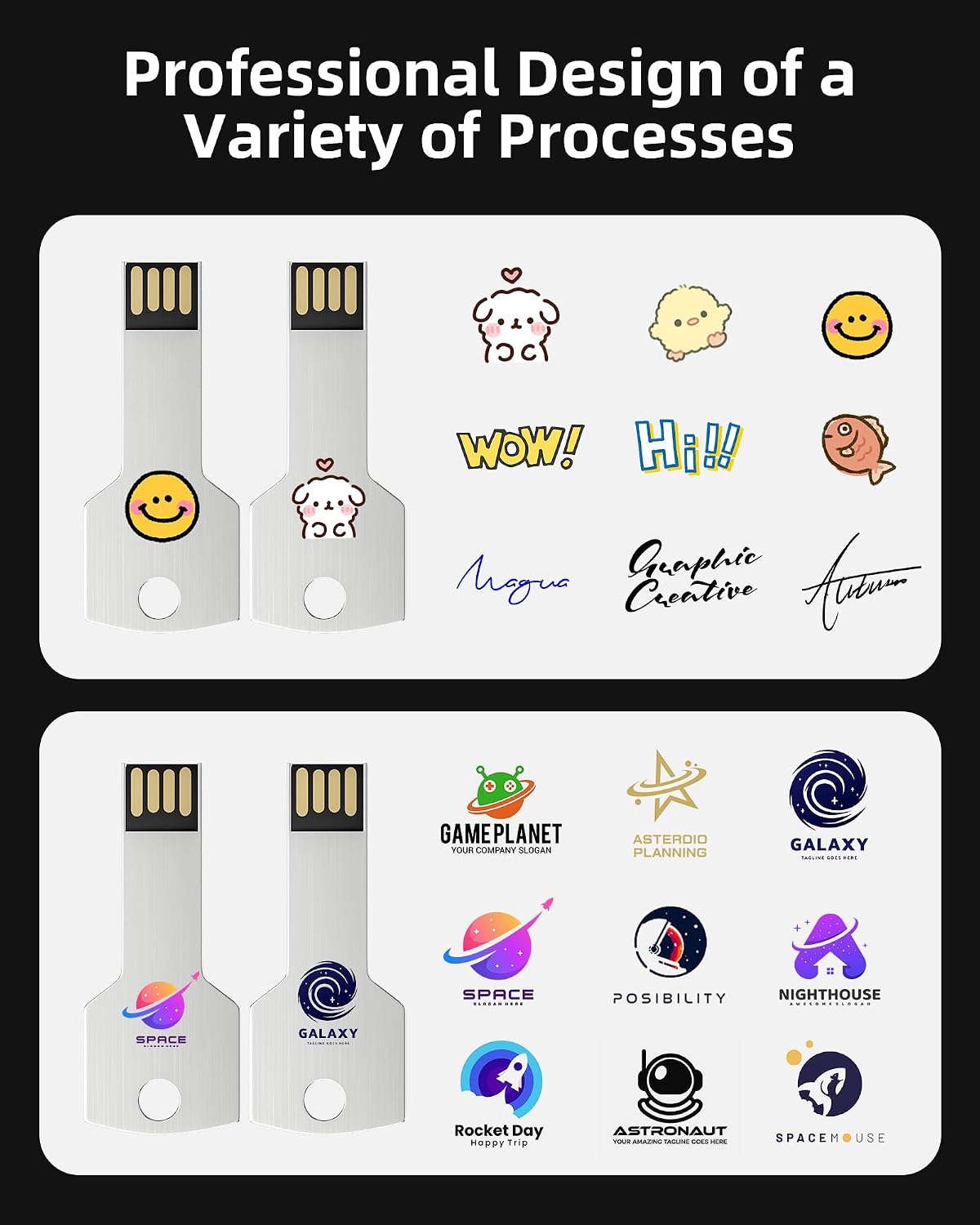 Bilious Custom Personalized USB Keychain Flash Drive 10Pack 4GB/8GB/16GB/32GB/64GB/128GB/256GB, Metal Style Thumb Drive Portable Memory Stick, Waterproof Jump Pen Drive for Storage and Backup - Image 4