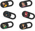 Ultra-Slim Laptop Camera Cover Slide | 0.03 Inch Thick | Upholds Digital Privacy | Compatible with Mobiles, Tablets, Desktops & Laptops (Super Hero Set 1-6 Pack) by Tsyfro