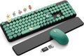 Wireless Keyboard and Mouse Combo, Cute Typewriter, Magnetic Wrist Rest | Full-Size, Round Keycaps, Smart Sleep Mode, 2.4GHz Stable Connection for Mac/Windows/PC, Office or Home, Trueque CK24 by Trueque