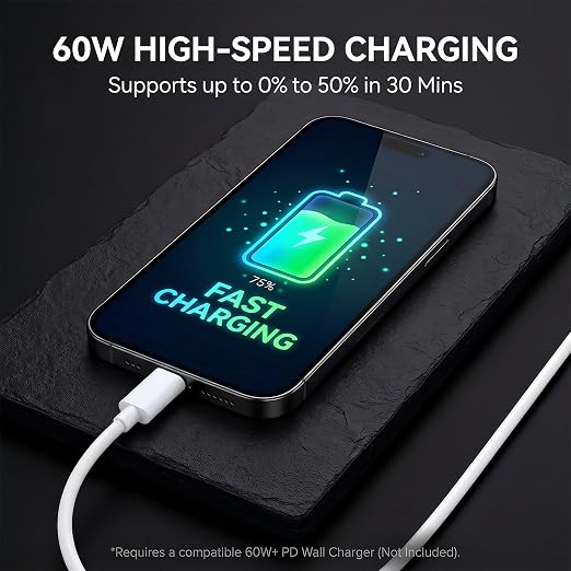 4-Pack (6ft 6ft 10ft 10ft) 60W USB C to USB C Fast Charging Cable | for iPhone Charger Cord, Type C to C Charger Cord Compatible with iPhone 17, 17 Pro Max, 16, 15, iPad Pro, Macbook Pro - Image 7