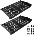 2 Pieces 19" 1u Rack Shelf, 1U Server Rack for Network Equipment Shelf Mounting,10 Inches Depth Rack Mount Vented Cantilever Trays by YuPinDiZu