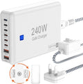 USB C Charger Block 240W, 8-Port Charging Station for iPhone/Ipad/MacBook, 6C2A PD GaN Charger Box, USB Tower Hub with Flat Plug, Travel Essentials by lightningofertas