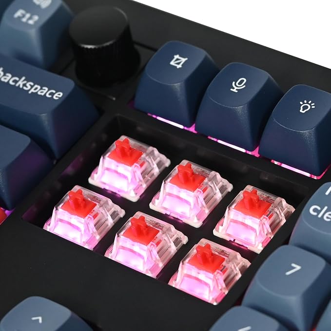 Keychron V6 Max Wireless QMK Mechanical Keyboard 2.4 GHz & Bluetooth | Full-Size Layout Custom with Hot-swappable Gateron Red Switch RGB Backlight Compatible with Mac Windows Linux - Black - Image 8