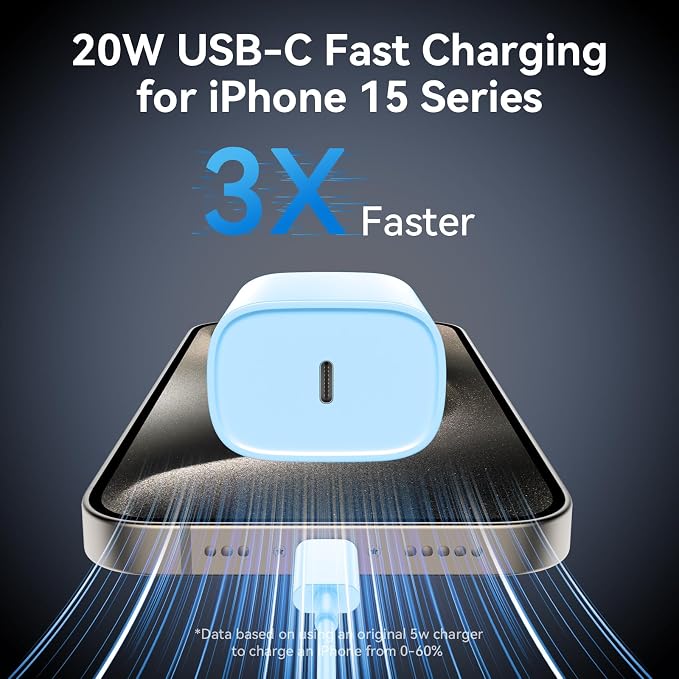 iPhone 17 16 15 Pro Max Charger Fast Charging, 3.3FT iPhone 17 Charging Cable(65W/3A) USB C Cord with 20W PD Fast iPhone 17 Pro Max Chargers Block for iPhone 17/17 Pro Max/17 Air/16/15 Series, iPad - Image 2