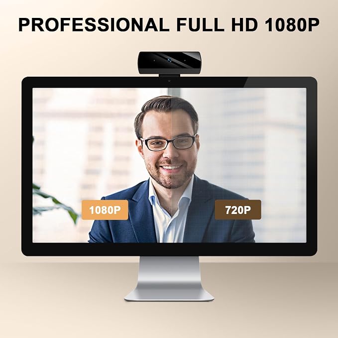 Diccik 1080P Webcam with Microphone, Full HD Video Calling Web Camera, HD Light Correction Streaming Webcam for Zoom/Skype/Teams, Plug and Play PC Camera Web cam for Windows & Mac - Image 2