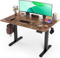 Claiks Electric Height Adjustable Standing Desk, 40x24 Inch, Rustic Brown | Smooth Height Adjustment, 3 Memory Presets, Cable management hub & hook, Stable Steel Frame, 156 lbs Capacity, Easy Assembly by CLAIKS