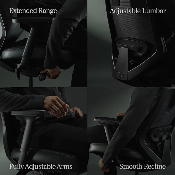 Branch Ergonomic Chair Pro, Mesh Office Chair with 14 Points of Adjustment | Height, Depth and Tilt Adjustable, 5D Armrests, Forward Tilt, Smooth Recline, and Lumbar Support, Black Boucle - Image 6